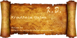 Krautheim Dalma névjegykártya